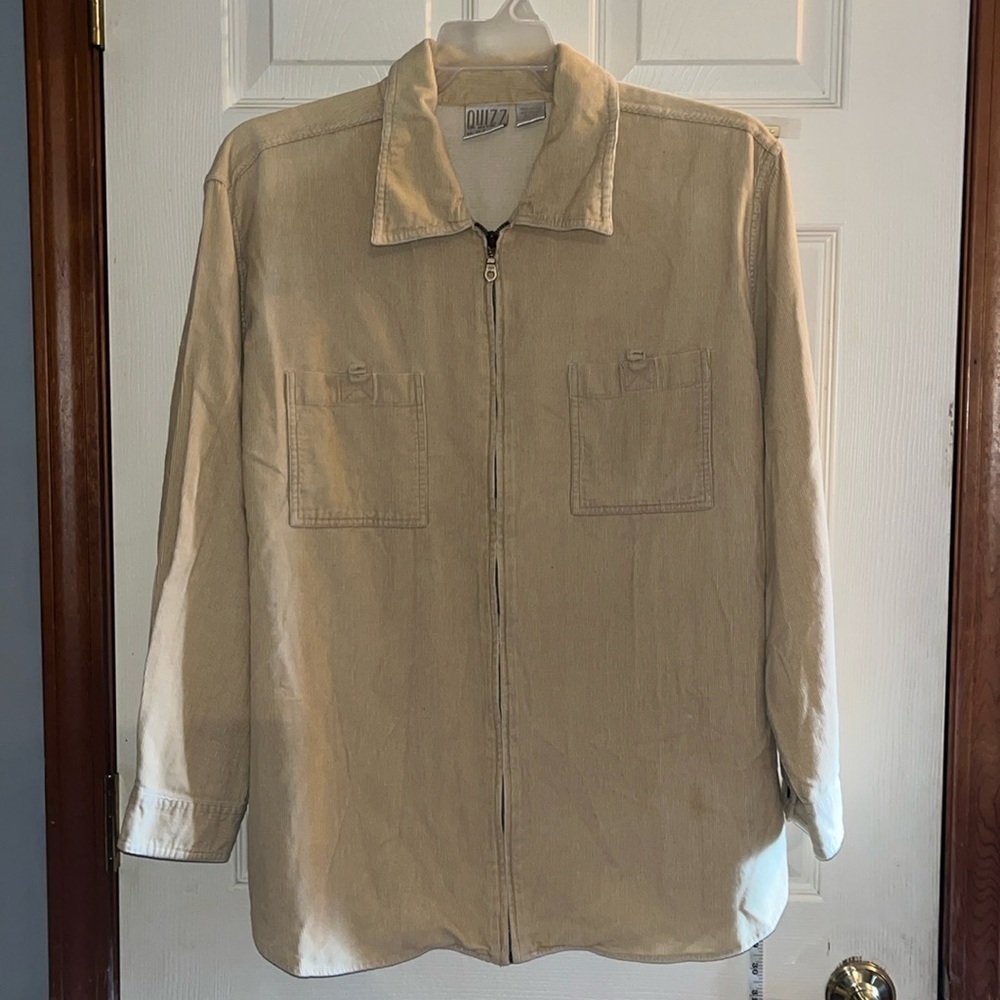VTG-Quizz New York-22-24-cream-corduroy, full zip, L/S, collard, shirt/Jacket.